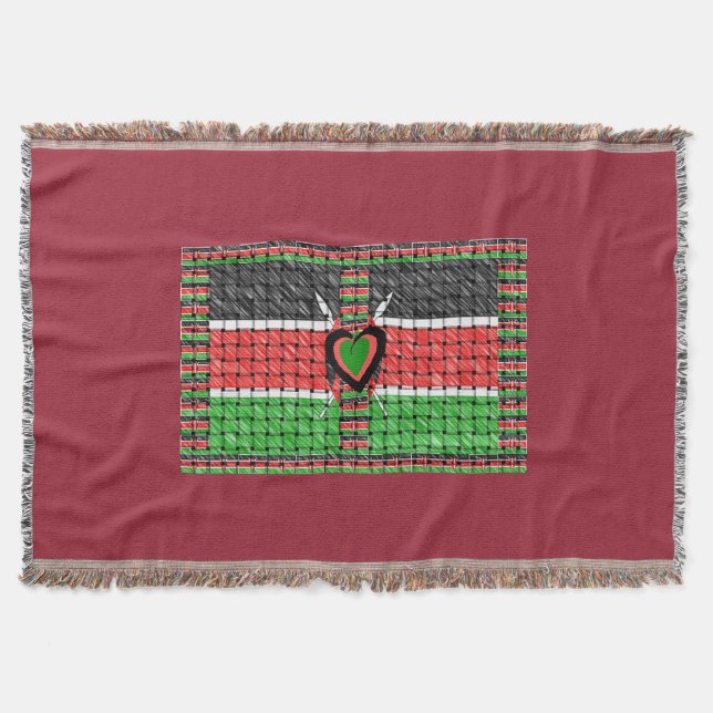 Kenya: All of Africa in One Country - Woven Flag  Throw Blanket (Front)