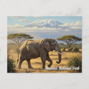 Kenya Amboseli National Park Elephant Postcard