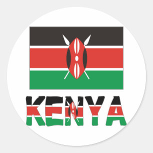 Kenya and Kenyan Flag Classic Round Sticker