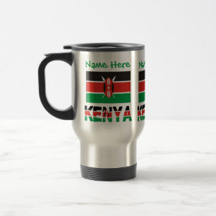 Kenya and Kenyan Flag Green Personalisation  Travel Mug