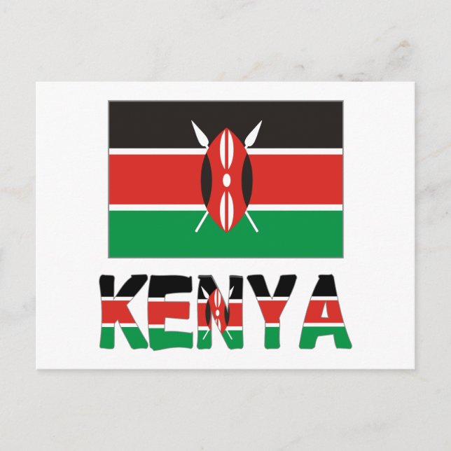 Kenya and Kenyan Flag Postcard (Front)