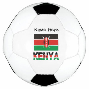Kenya and Kenyan Flag Tiled with Your Name Soccer Football