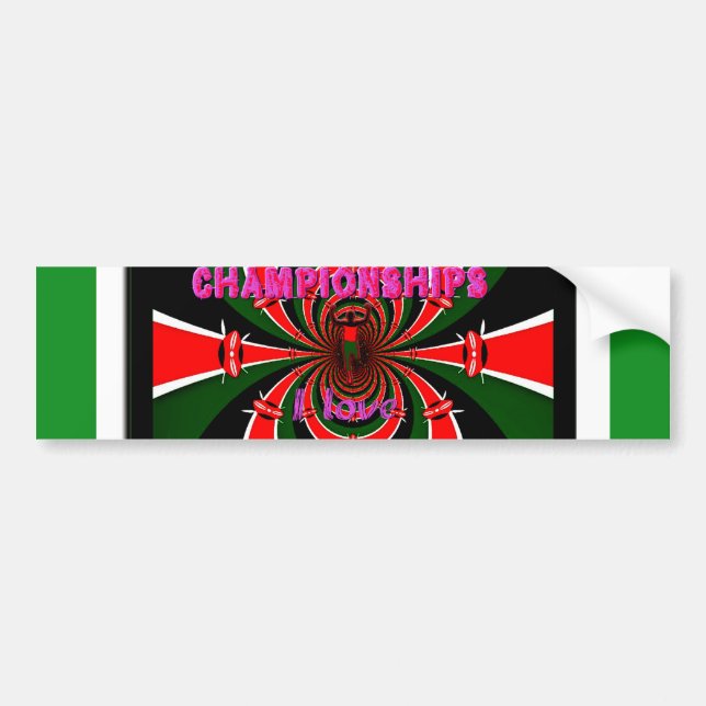 Kenya Athletics World Championships: Swirling Flag Bumper Sticker (Front)