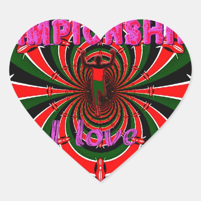 Kenya Athletics World Championships: Swirling Flag Heart Sticker (Front)