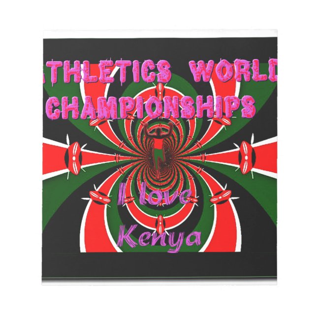 Kenya Athletics World Championships: Swirling Flag Notepad (Front)