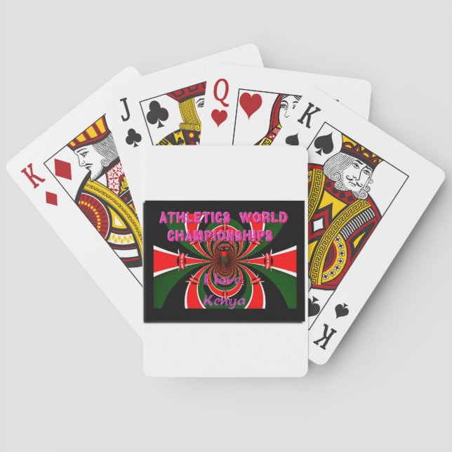 Kenya Athletics World Championships: Swirling Flag Playing Cards (Back)