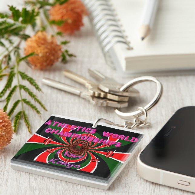 Kenya Athletics World Champs Fakuna Matata Flag Key Ring (Front Right)