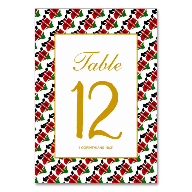 KENYA Banquet Celebration Wedding Table Number (Front)