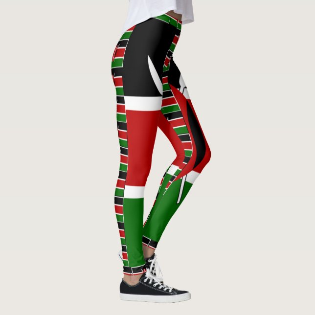 Kenya beautiful amazing nice lovely racing stripes leggings (Right)