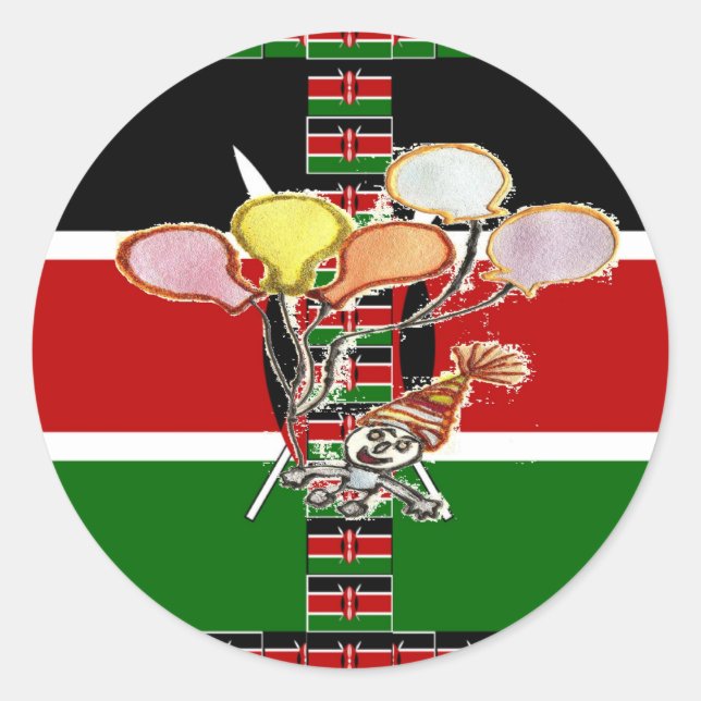 Kenya Birthday Classic Round Sticker (Front)