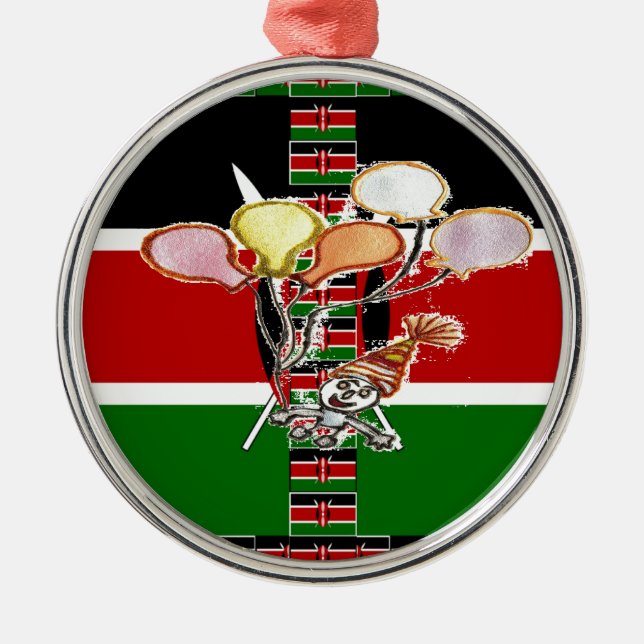 Kenya Birthday Metal Tree Decoration (Front)