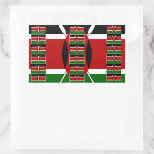Kenya Black red green Rectangular Sticker