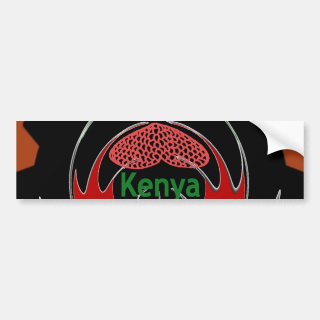 Kenya Butterfly Flag Art – Hakuna Matata Patriotic Bumper Sticker (Front)