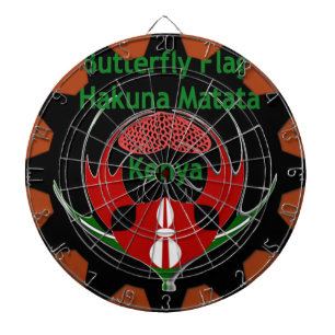 Kenya Butterfly Flag Art – Hakuna Matata Patriotic Dartboard