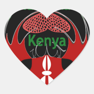 Kenya Butterfly Flag Art – Hakuna Matata Patriotic Heart Sticker