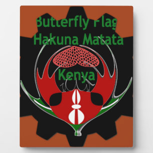 Kenya Butterfly Flag Art – Hakuna Matata Patriotic Plaque