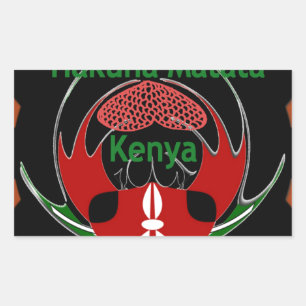 Kenya Butterfly Flag Art – Hakuna Matata Patriotic Rectangular Sticker