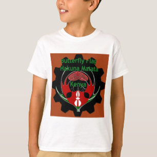 Kenya Butterfly Flag Art – Hakuna Matata Patriotic T-Shirt