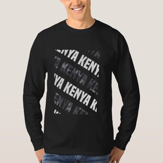 Kenya Camo Pattern Grey Camouflage T-Shirt (Front)