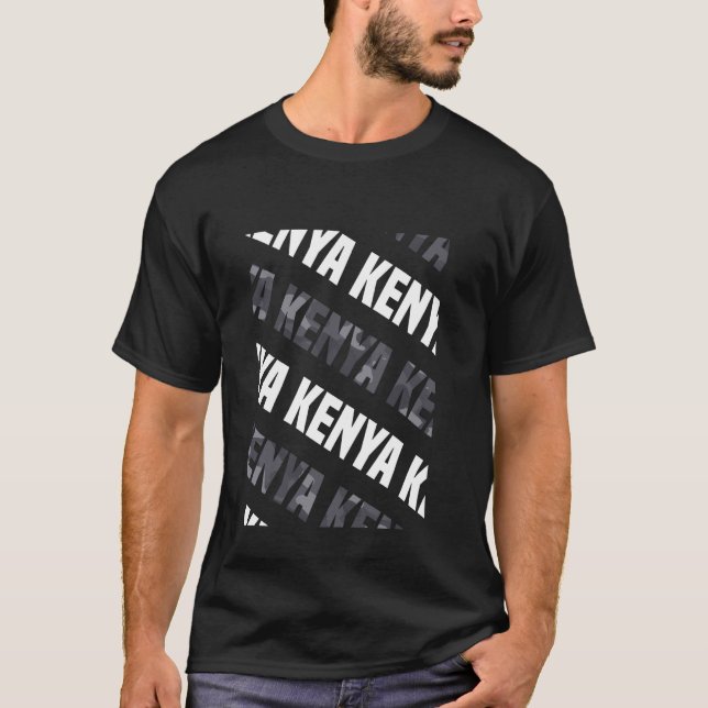 Kenya Camo Pattern Grey Camouflage T-Shirt (Front)