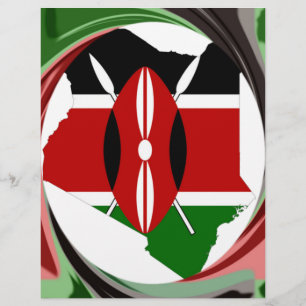 Kenya Celebration Colourful Flag Map vector Artwor