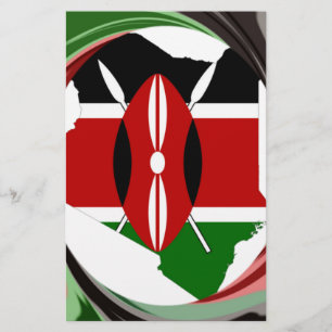 Kenya Celebration Colourful Flag Map vector Artwor