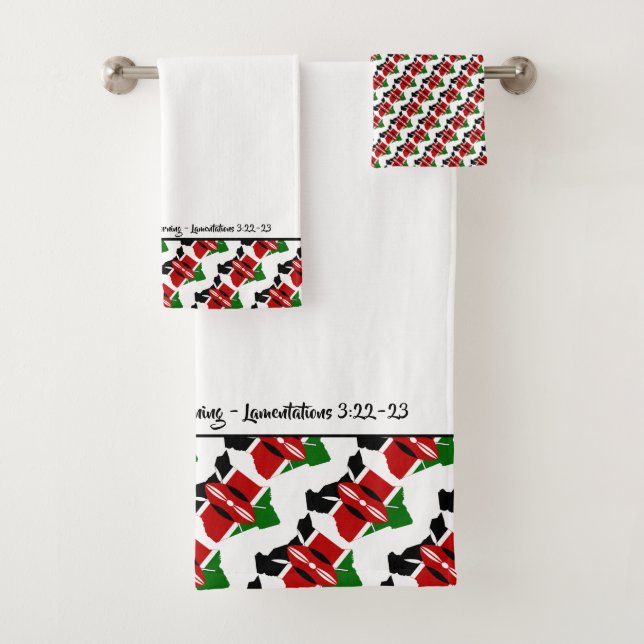 KENYA Christian Custom GOD'S MERCIES Bath Towel Set (Insitu)