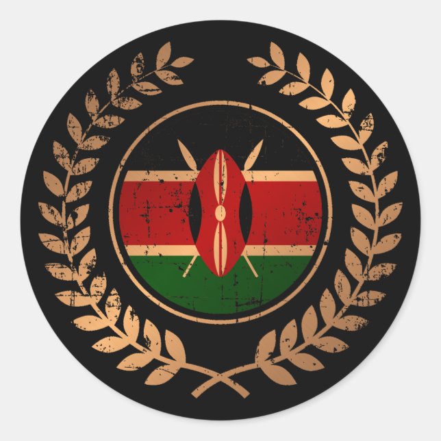 Kenya Classic Round Sticker (Front)