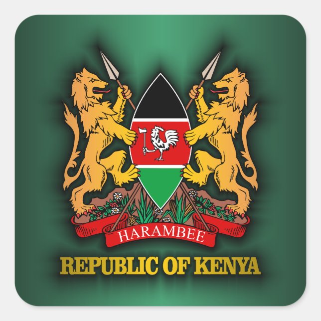 Kenya COA Square Sticker (Front)