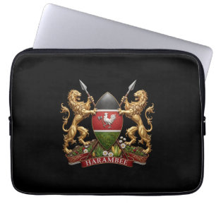 Kenya Coat arms symbol emblem country flag lion Laptop Sleeve