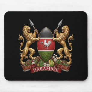 Kenya Coat arms symbol emblem country flag lion Mouse Mat