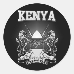 Kenya Coat of Arms Classic Round Sticker