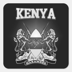 Kenya Coat of Arms Square Sticker