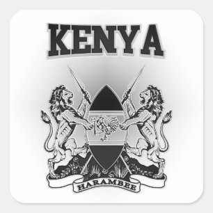 Kenya Coat of Arms Square Sticker
