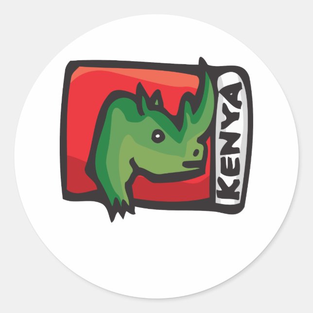 Kenya Design Classic Round Sticker (Front)