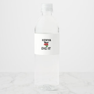 KENYA DIG IT WATER BOTTLE LABEL