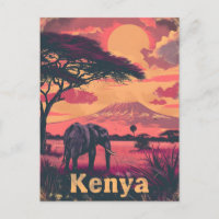 Kenya Elephant Sunset