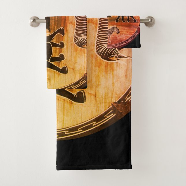 Kenya Elephants and Zebra Migration Bath Towel Set (Insitu)