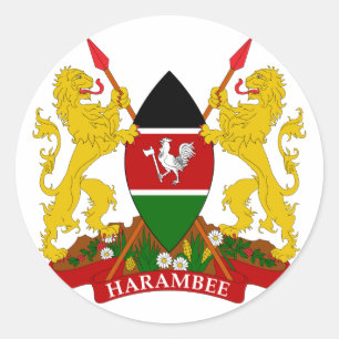 kenya emblem classic round sticker