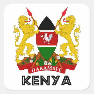KENYA - emblem / flag / coat of arms / symbol Square Sticker