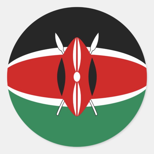Kenya Fisheye Flag Sticker (Front)
