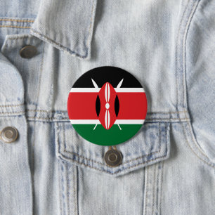 Kenya flag 7.5 cm round badge