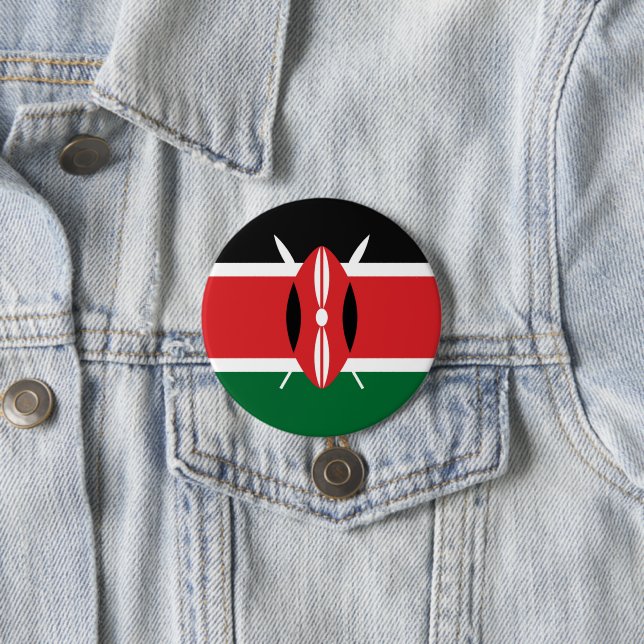 Kenya flag 7.5 cm round badge (In Situ)