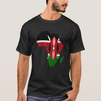 Kenya Flag Africa Continent Silhouette Gift for Ke T-Shirt