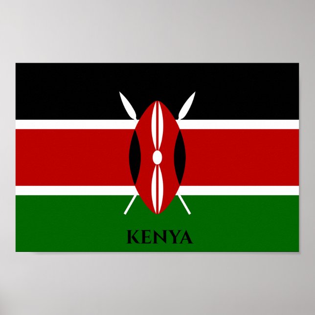 Kenya Flag , Africa Poster (Front)