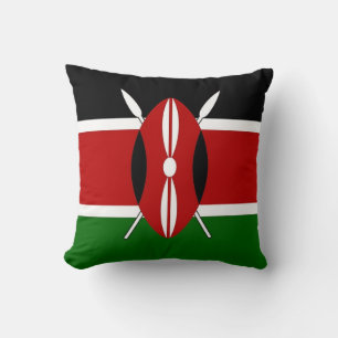 Kenya Flag American MoJo Pillow