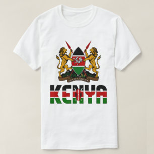 Kenya Flag and Coat Of Arms Patriotic T-Shirt