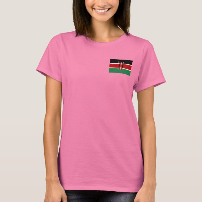 Kenya Flag and Map dk T-Shirt (Front)