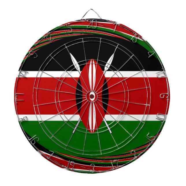 Kenya Flag Art – Patriotic & Modern Design Dartboard (Front)
