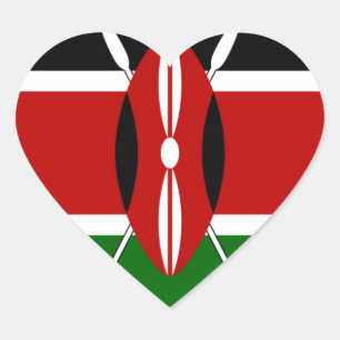 Kenya Flag Art – Patriotic & Modern Design Heart Sticker